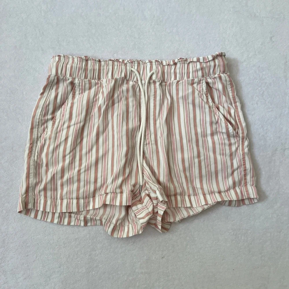 Loft Shorts Pink‎ Striped Paperbag Waist Drawstring Casual Summer Medium